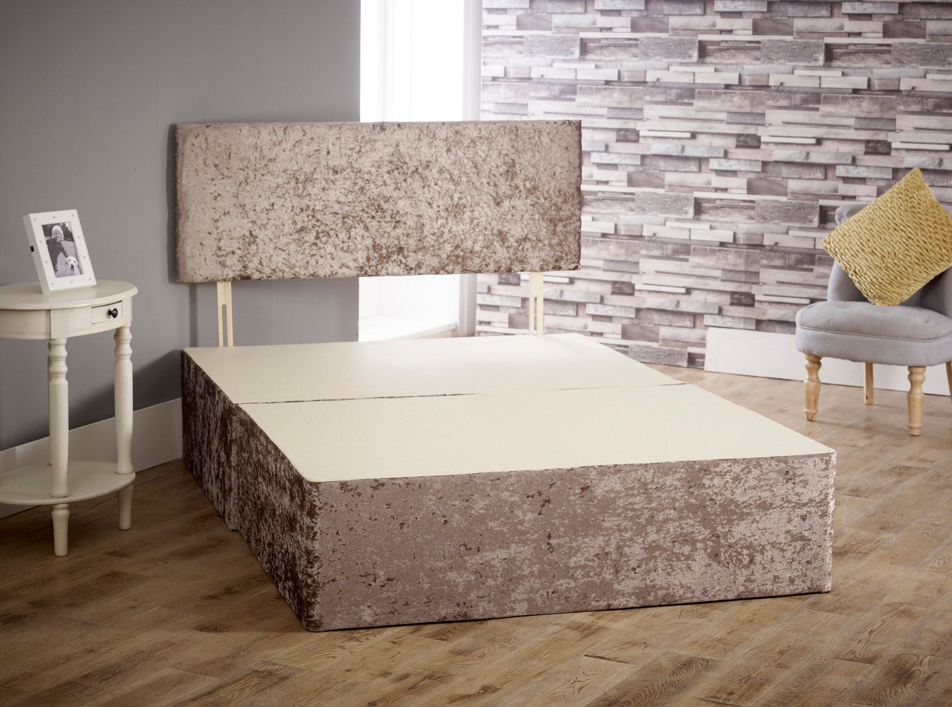 Divan bed set with Memory Mattress and Headboard